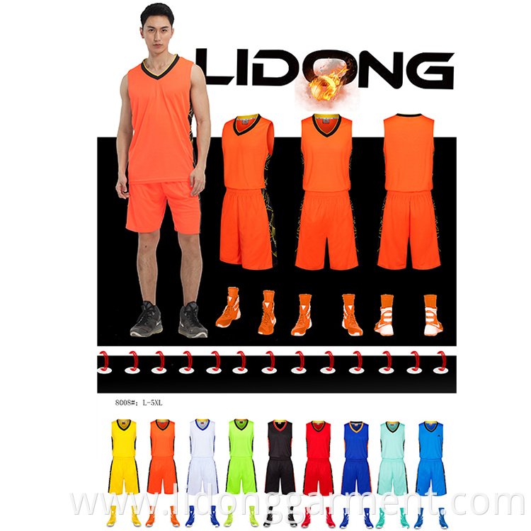 2021 Sportswear Men Basketball Uniform Shirt Shorts Team Training Suit